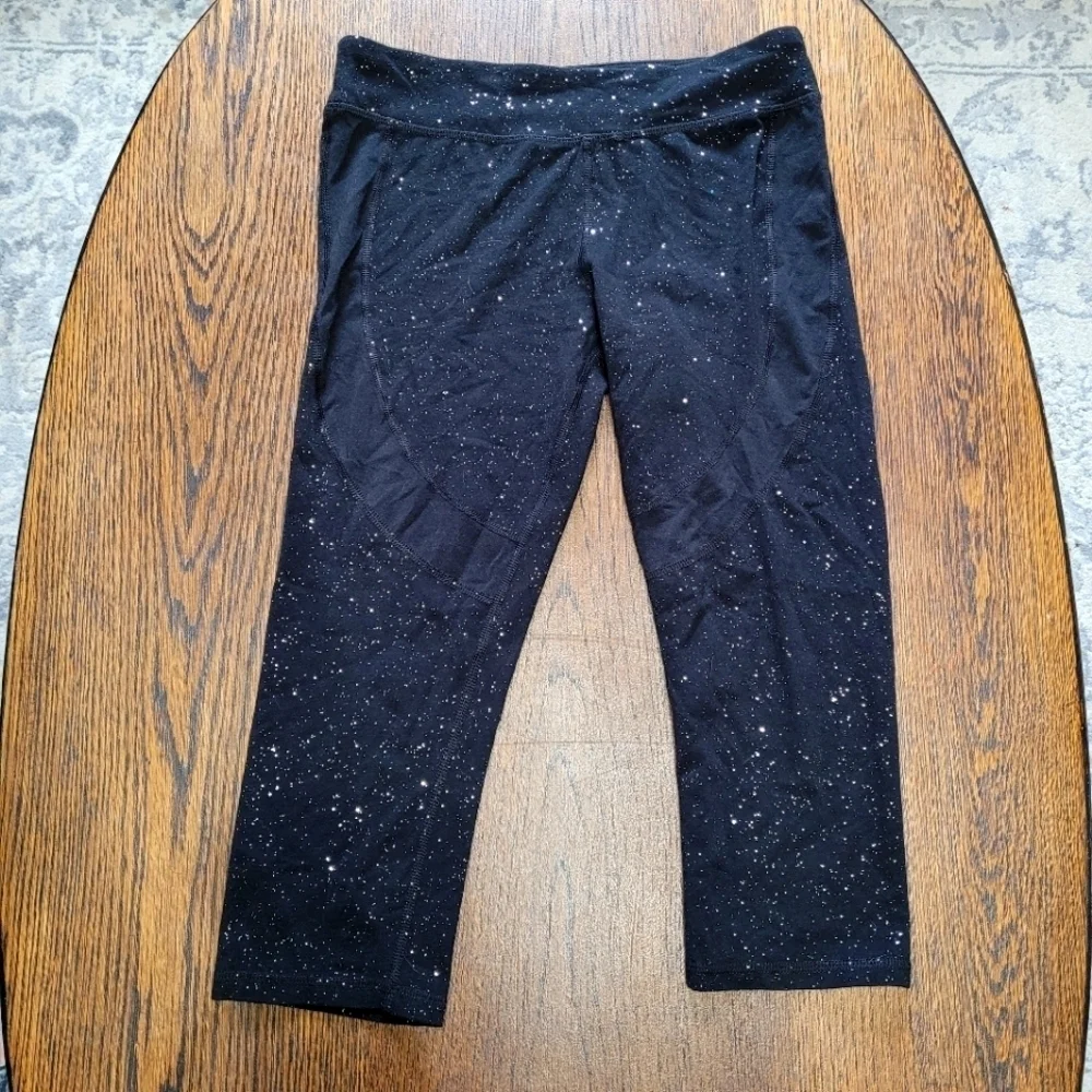 Bundle/Lot of 2 Girls Black Glitter Capri Pants and Black Jeans Size Girl's 16